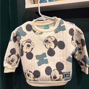 Disney Mickey Mouse Kids Sweatshirt and Pants- Cream and Blue